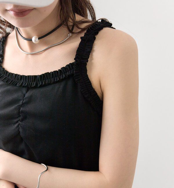  「パット付きギャザーフリルキャミソール」|キャミソール|