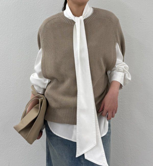  「ギマ鹿子ポンチョニットベスト」|ニット・セーター|