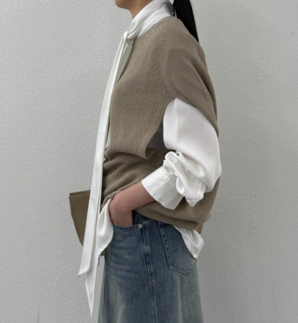  「ギマ鹿子ポンチョニットベスト」|ニット・セーター|