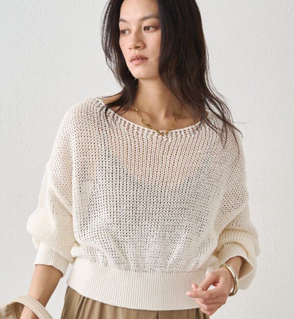  「クリスピーコットンショートニット」|ニット・セーター|