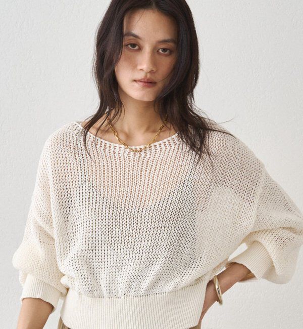  「クリスピーコットンショートニット」|ニット・セーター|