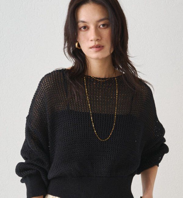  「クリスピーコットンショートニット」|ニット・セーター|