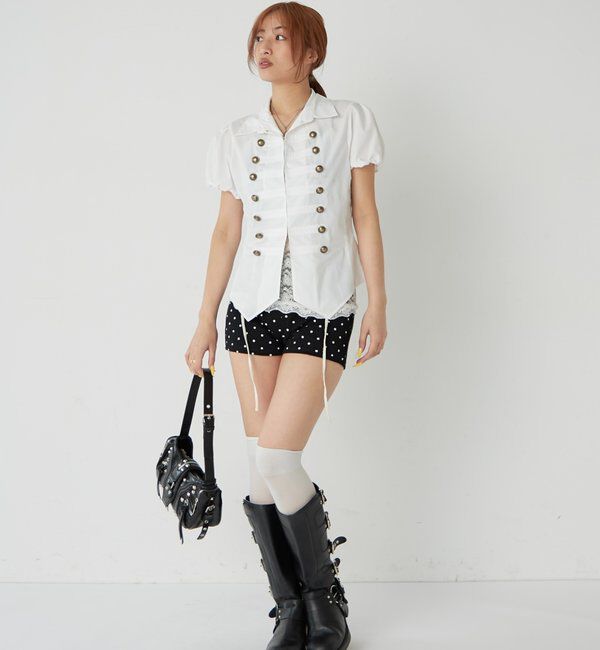  「ナポレオンパフスリブラウス」|シャツ・ブラウス|