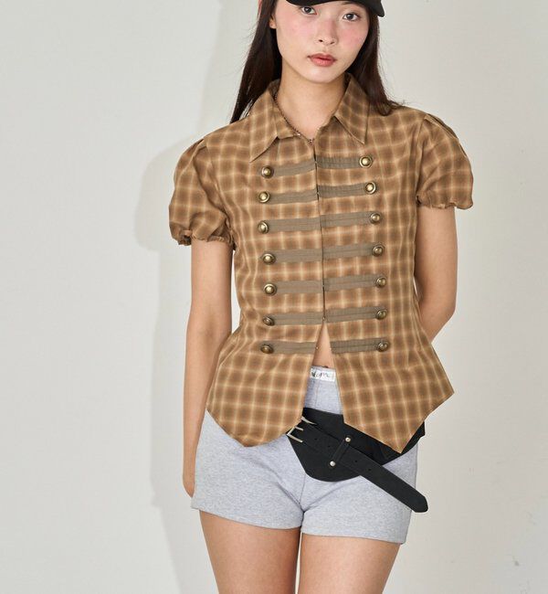  「ナポレオンパフスリブラウス」|シャツ・ブラウス|