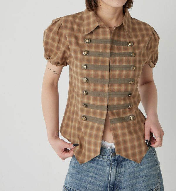  「ナポレオンパフスリブラウス」|シャツ・ブラウス|