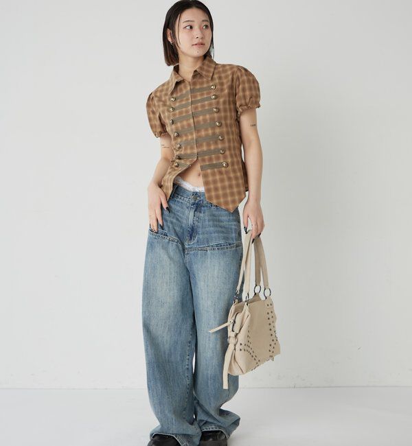  「ナポレオンパフスリブラウス」|シャツ・ブラウス|