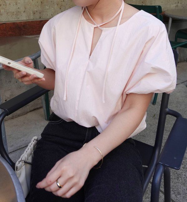  「【新色ピンク】バルーンリボンブラウス」|シャツ・ブラウス|