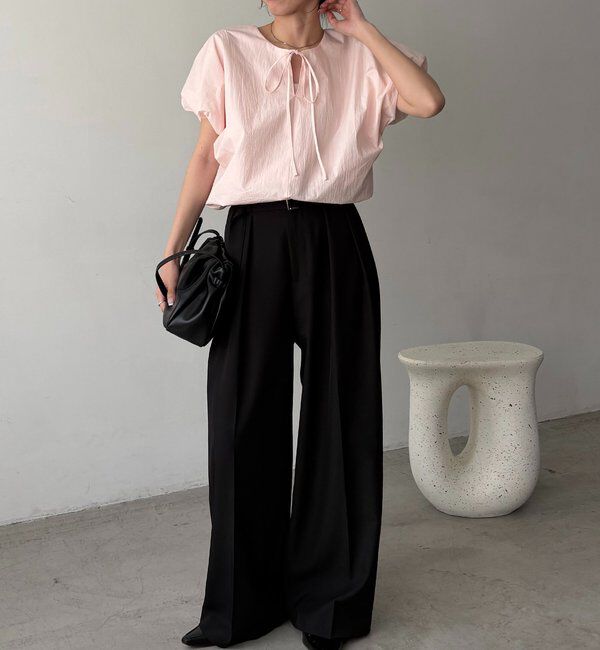  「【新色ピンク】バルーンリボンブラウス」|シャツ・ブラウス|