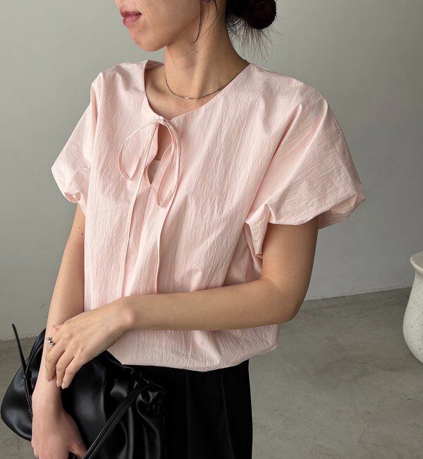  「【新色ピンク】バルーンリボンブラウス」|シャツ・ブラウス|