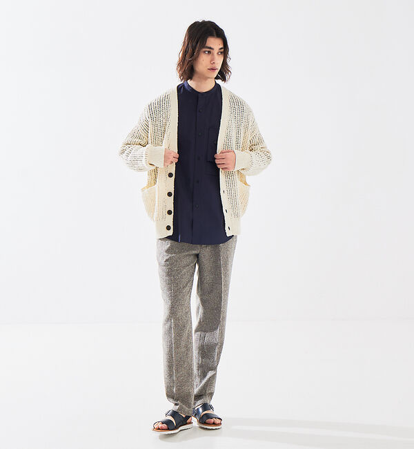 ABAHOUSE「【透かし編み】スラブ ニットカーディガン」|カーディガン|