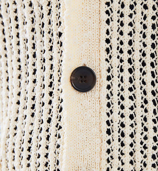 ABAHOUSE「【透かし編み】スラブ ニットカーディガン」|カーディガン|