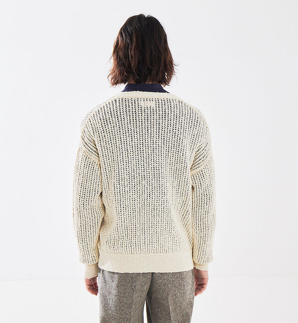 ABAHOUSE「【透かし編み】スラブ ニットカーディガン」|カーディガン|