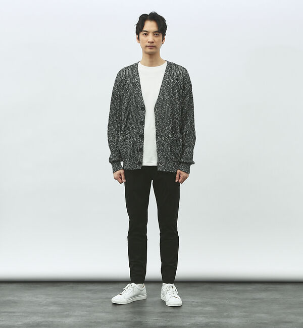 ABAHOUSE「【透かし編み】スラブ ニットカーディガン」|カーディガン|
