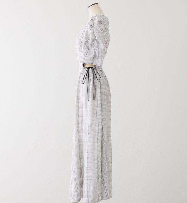  「【LouLoumei】サイドカットデザインチェックワンピース」|その他|