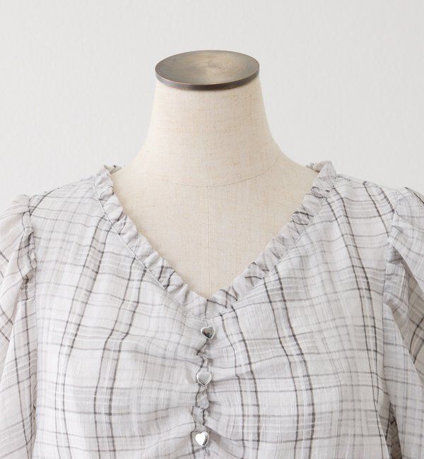  「【LouLoumei】サイドカットデザインチェックワンピース」|その他|