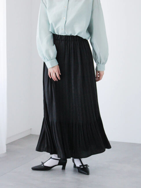 Te chichi TERRASSE「【選べる着丈】消しプリーツスカート」|スカート|ブラック