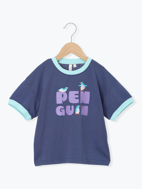 Samansa Mos2 Lagom「【吸水速乾】ペンギンロゴTシャツ」|Tシャツ・カットソー|ネイビー