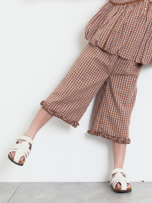 Samansa Mos2 Lagom「裾フリルチェック7分丈パンツ(セットアップ可)」|その他|