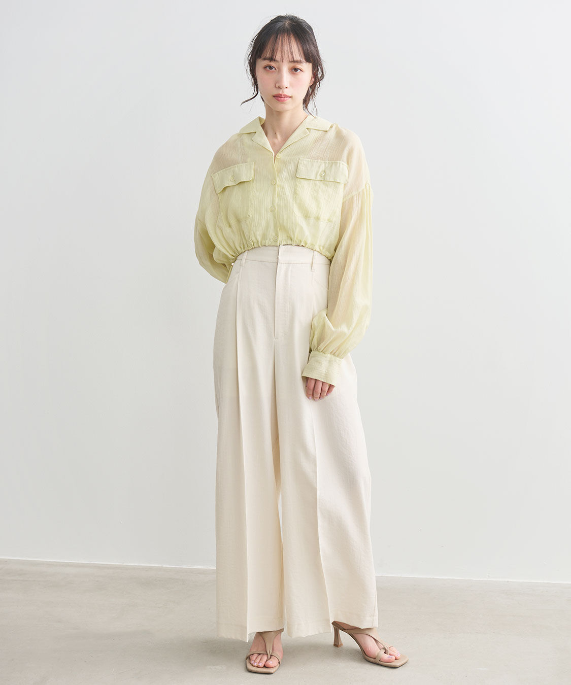 COCO DEAL「シアー楊柳ドロストブラウス」|シャツ・ブラウス|