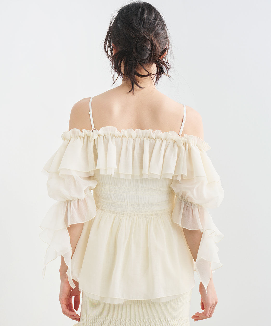 COCO DEAL「フリルギャザーシアーシャーリングブラウス」|シャツ・ブラウス|