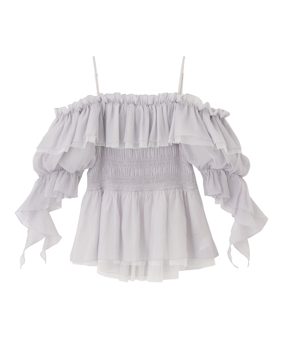 COCO DEAL「フリルギャザーシアーシャーリングブラウス」|シャツ・ブラウス|