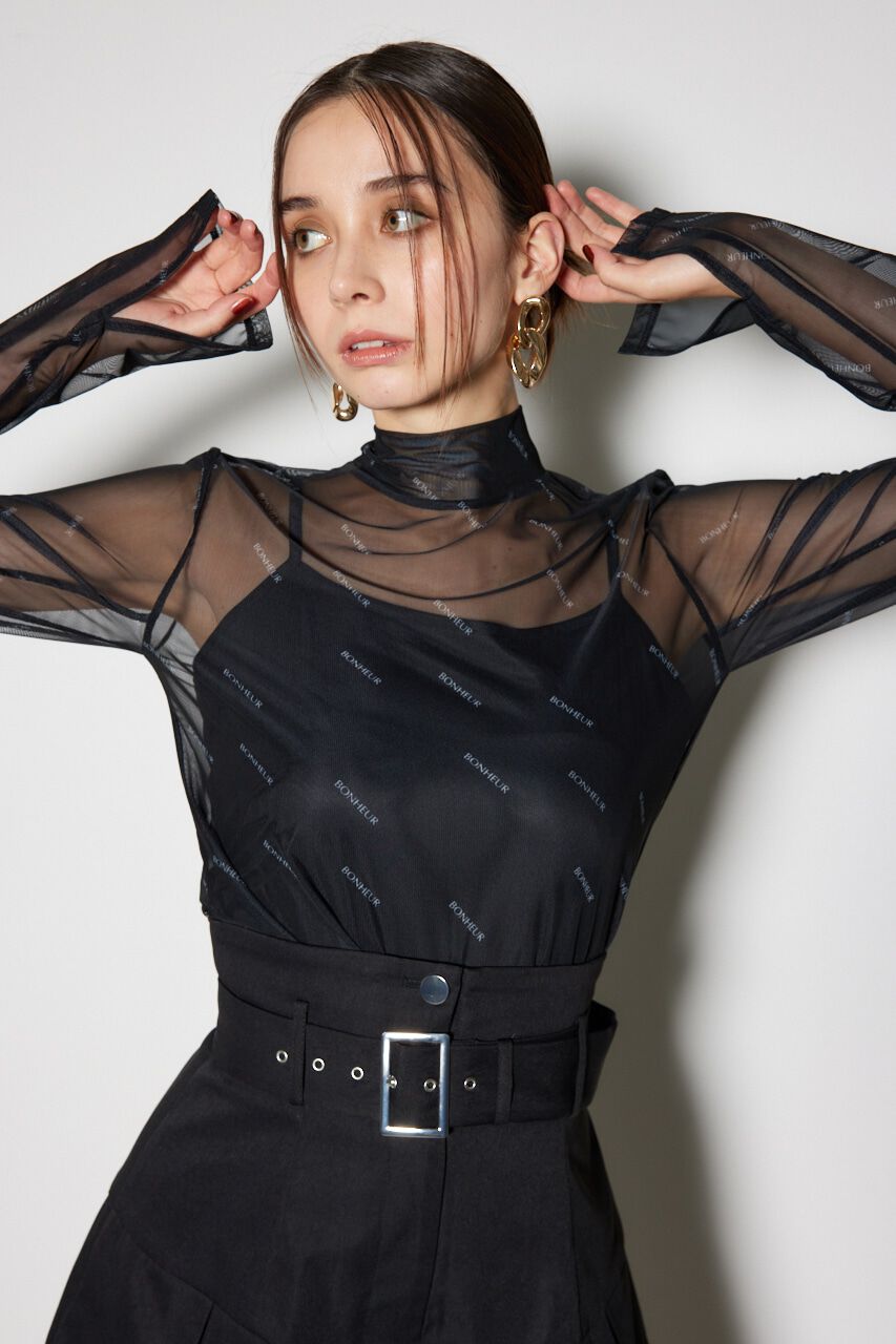 rienda「スラッシュロゴシアートップス」|Tシャツ・カットソー|