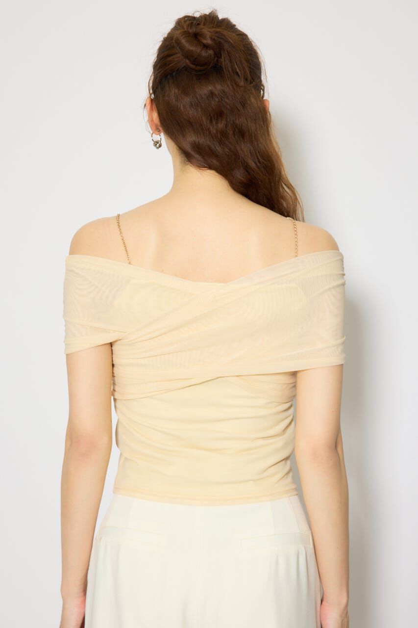 rienda「フロントクロスチュールカットトップス」|Tシャツ・カットソー|