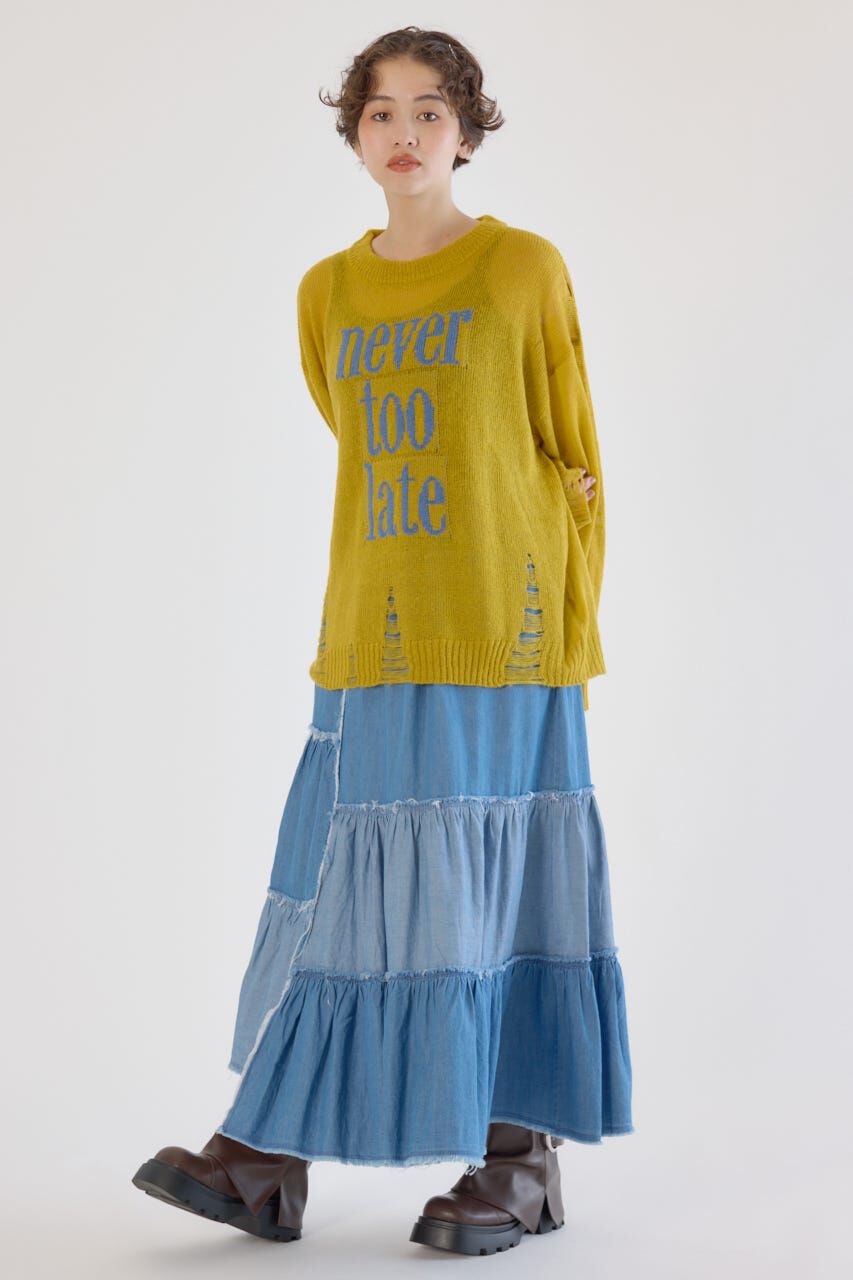 RODEO CROWNS「メッセージダメージニットトップス」|ニット・セーター|