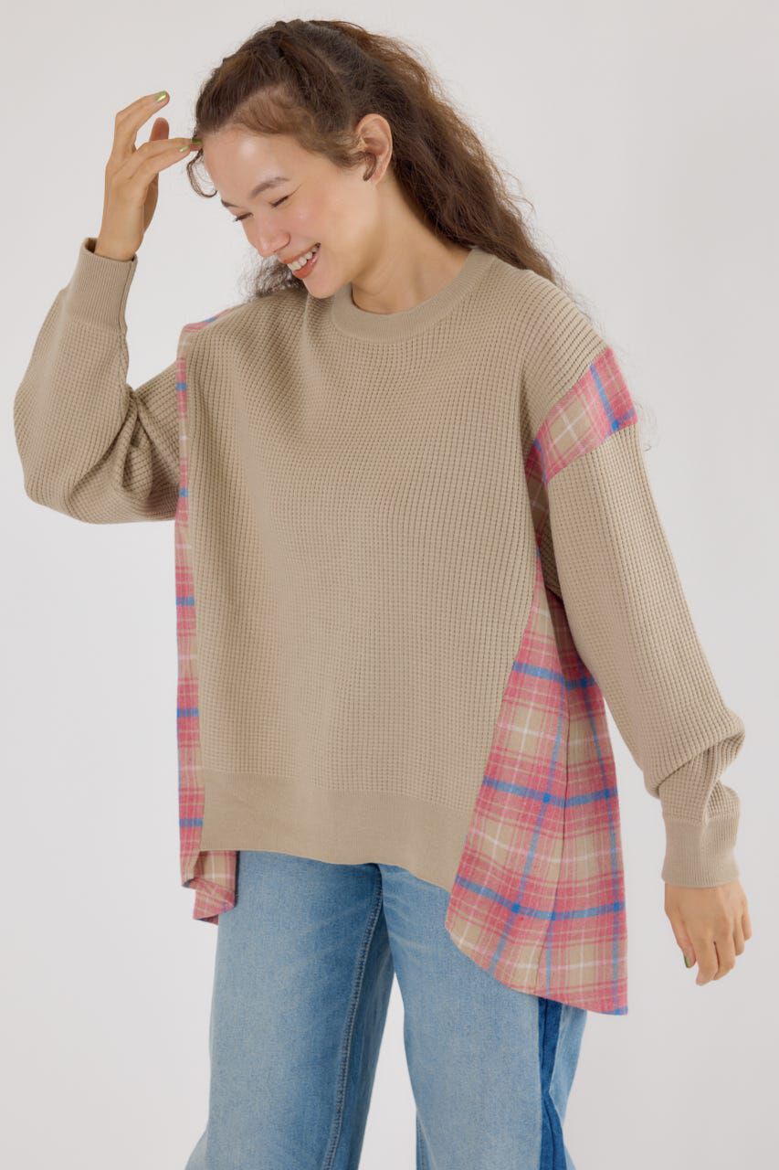 RODEO CROWNS「チェックドッキングトップス」|ニット・セーター|