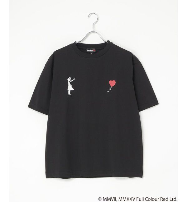 VENCE share style「【接触冷感】Banksy バンクシー Girl with Balloon プリントT」|Tシャツ・カットソー|ブラック