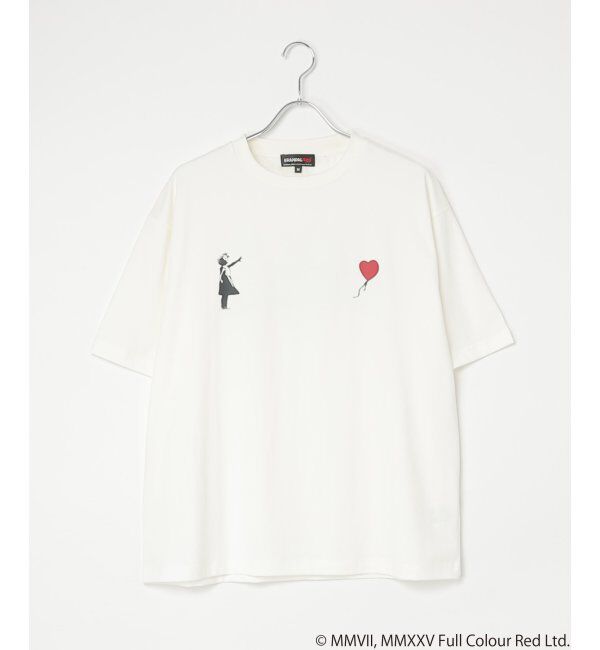 VENCE share style「【接触冷感】Banksy バンクシー Girl with Balloon プリントT」|Tシャツ・カットソー|アイボリー