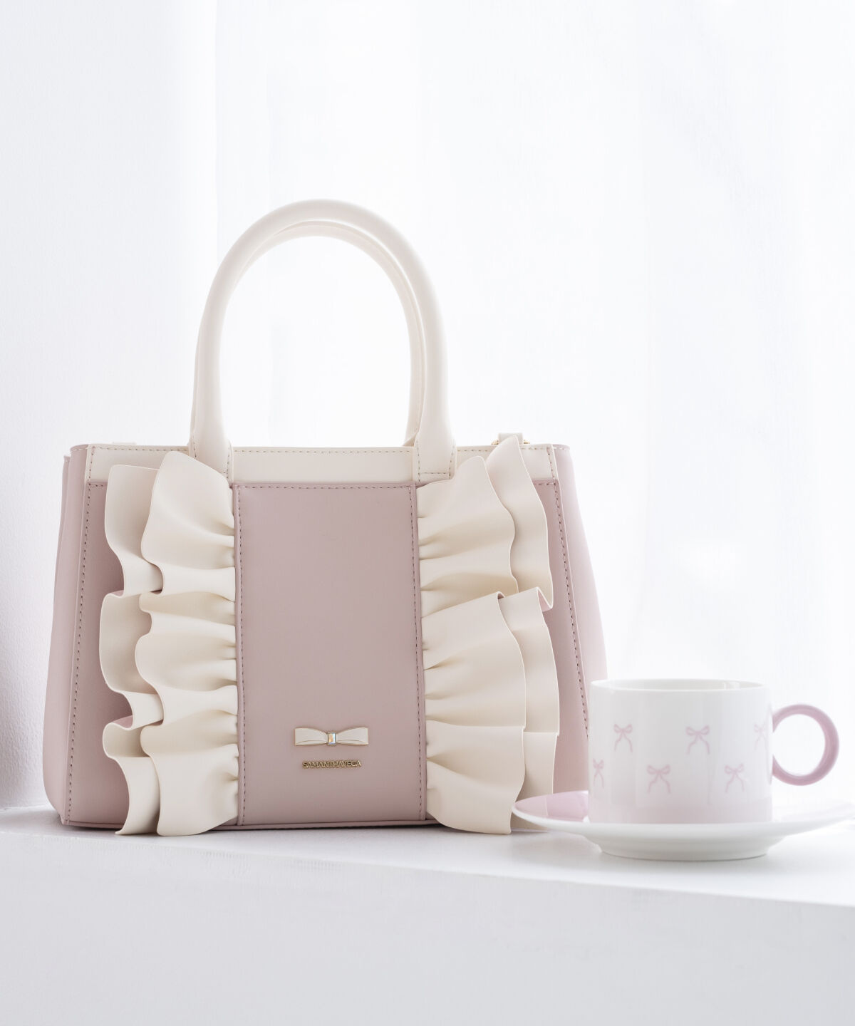 Samantha Vega「フリルリボンハンドバッグ」|ハンドバッグ|ピンク