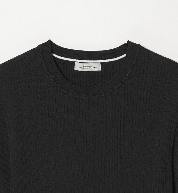 UNITED ARROWS green label relaxing「【WEB限定】＜at ease＞ソデサキ バイカラー 5分袖 プルオーバー ニット」|ニット・セーター|