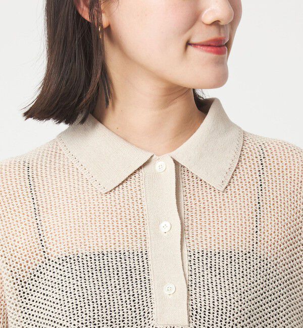 UNITED ARROWS green label relaxing「メッシュ ポロニット ウォッシャブル」|ニット・セーター|