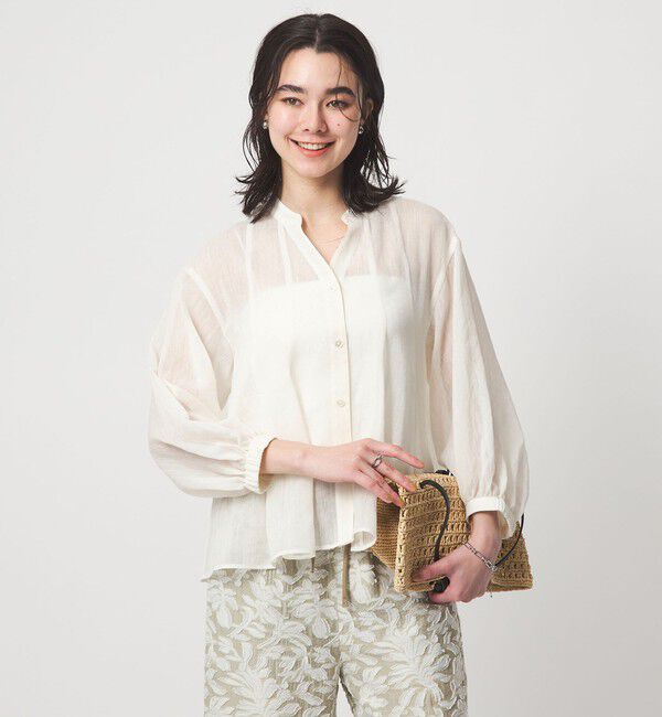 UNITED ARROWS green label relaxing「ラミーライク マチ フレア ブラウス」|シャツ・ブラウス|