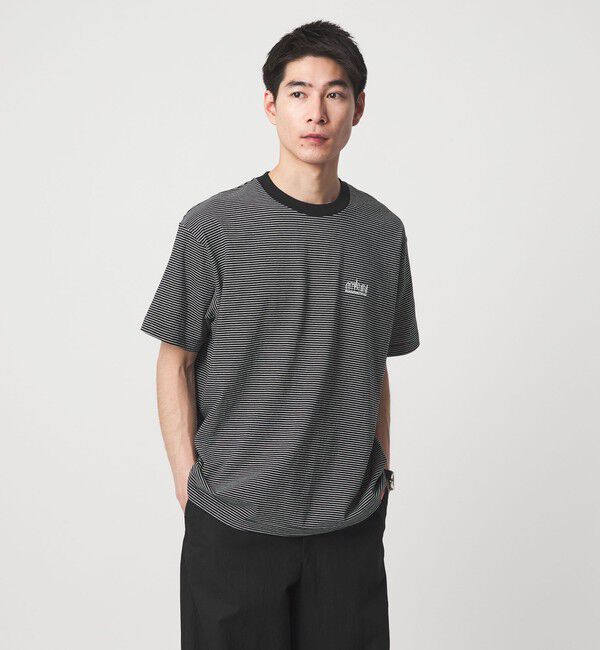 UNITED ARROWS green label relaxing「＜Manhattan Portage＞ ロゴ ボーダー Tシャツ」|Tシャツ・カットソー|BLACK