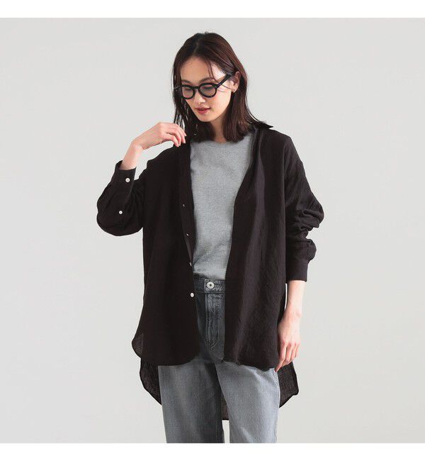 Demi-Luxe BEAMS 「:colon / リネンシャツ」|シャツ・ブラウス|BLACK