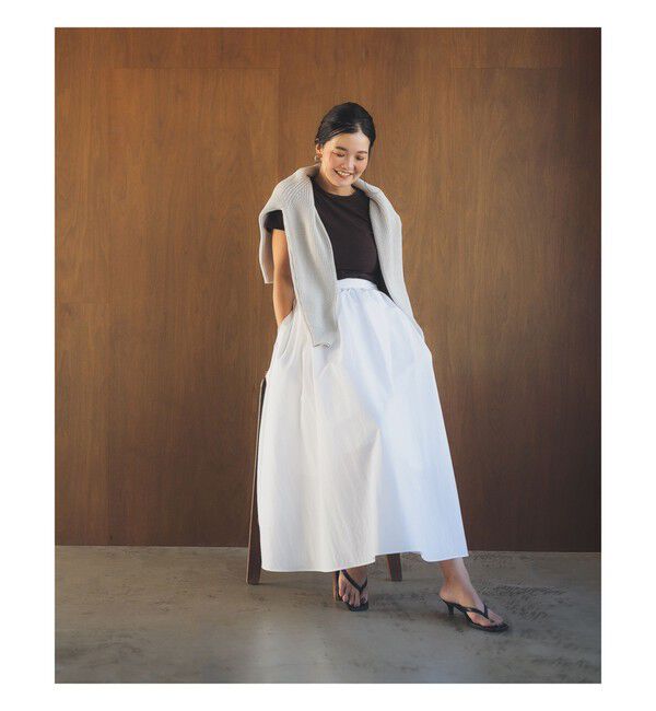 Demi-Luxe BEAMS 「コットン ナイロン タック ギャザー スカート」|スカート|