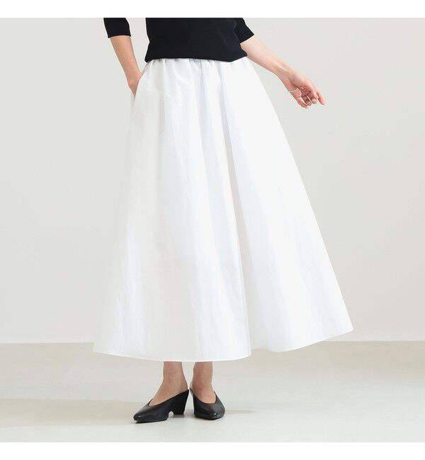 Demi-Luxe BEAMS 「コットン ナイロン タック ギャザー スカート」|スカート|
