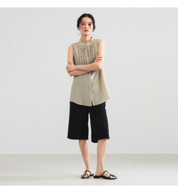 Demi-Luxe BEAMS 「レーヨンリネン フリルヨーク ブラウス」|シャツ・ブラウス|