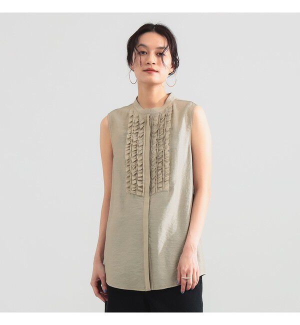 Demi-Luxe BEAMS 「レーヨンリネン フリルヨーク ブラウス」|シャツ・ブラウス|