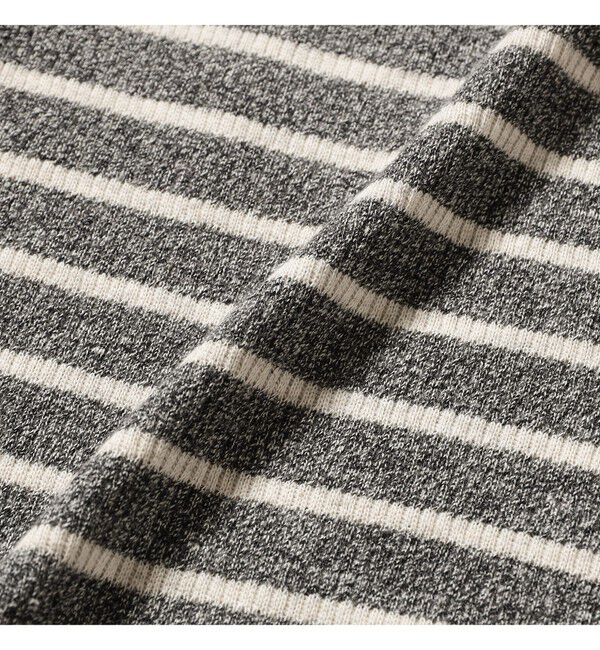 BEAMS PLUS「Healthknit / 別注 Honeycomb Thermal Henry Neck T-shirt Horizontal Stripe」|Tシャツ・カットソー|