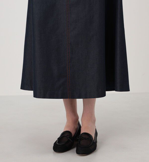 TOMORROWLAND collection「コットンシルクデニム トラペーズスカート」|台形|