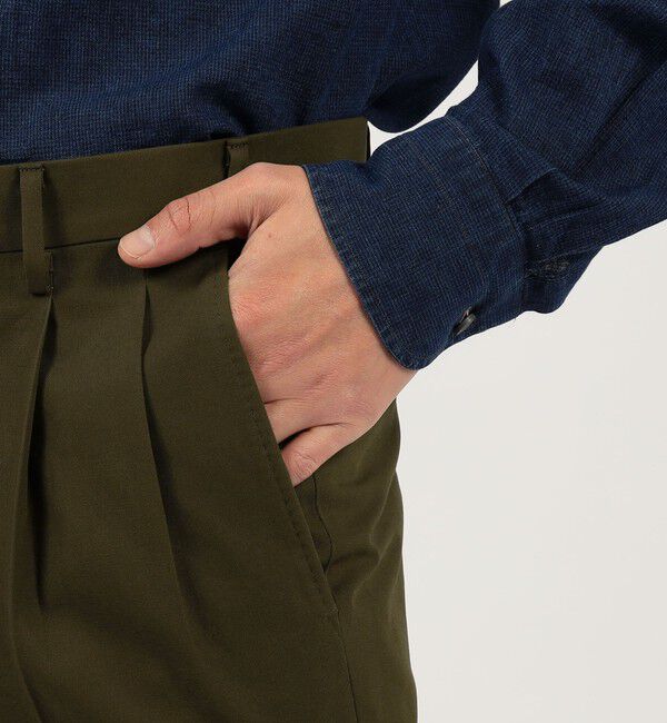 TOMORROWLAND MENS「コットンギャバジン 2プリーツスラックス」|スラックス|