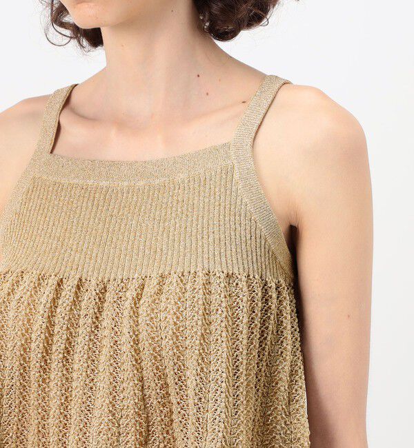 MACPHEE「レーシーラメ フレアキャミソール」|キャミソール|