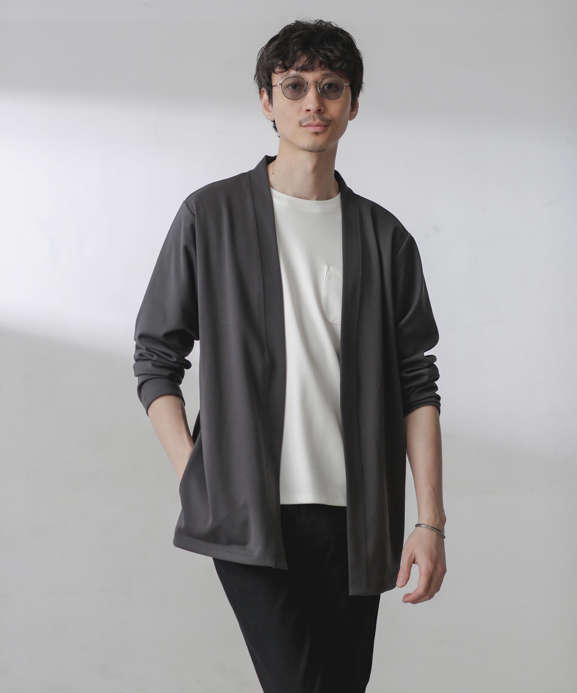 nano･universe「ダブルジャージー着流しカーディガン 24AW」|Tシャツ・カットソー|