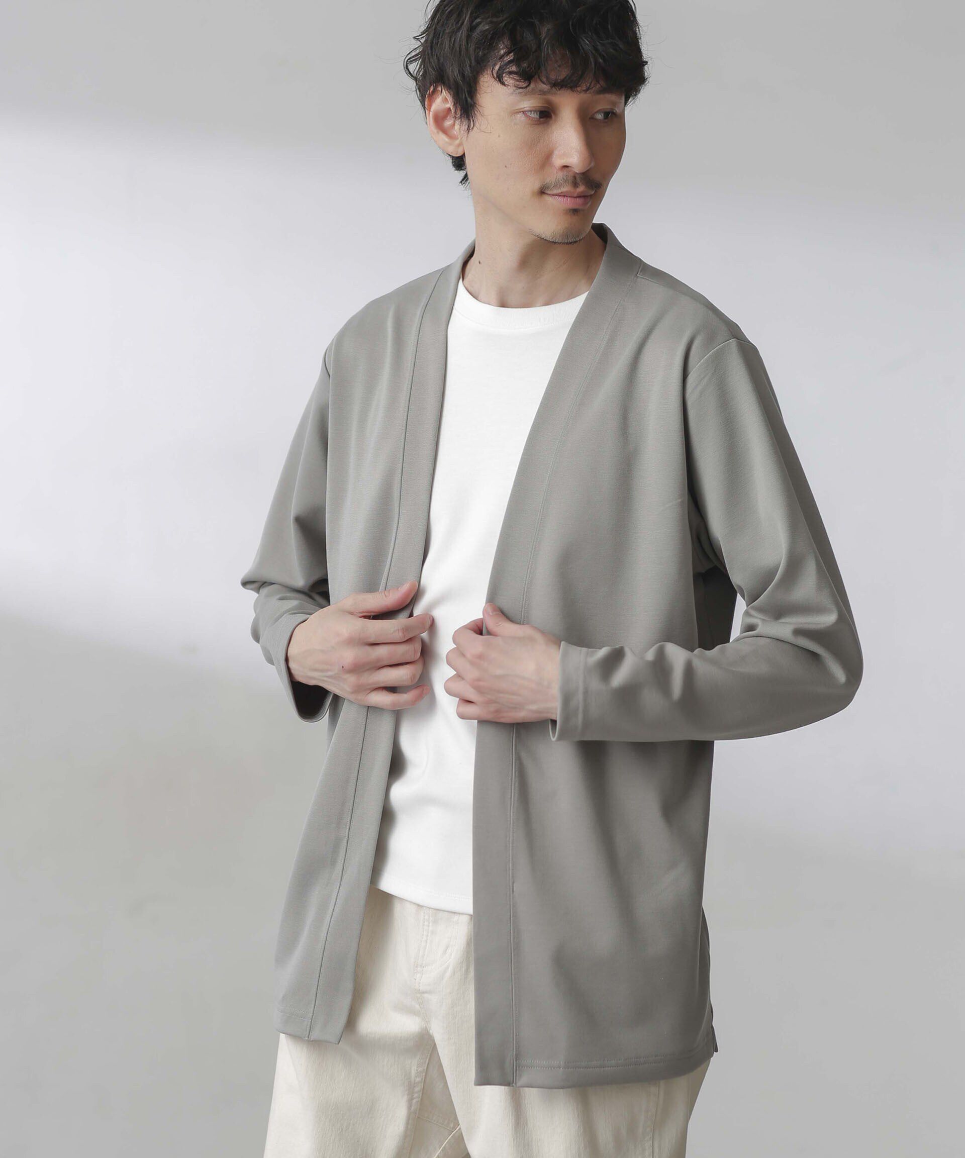 nano･universe「ダブルジャージー着流しカーディガン 24AW」|Tシャツ・カットソー|