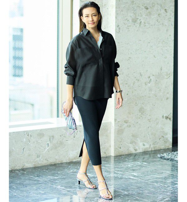 自由区「【カタログ掲載・羽織りとしても】シャイニーオーガンジーシアー シャツ」|シャツ・ブラウス|