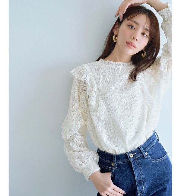 any SiS「【洗える】ラッフルレース トップス」|シャツ・ブラウス|