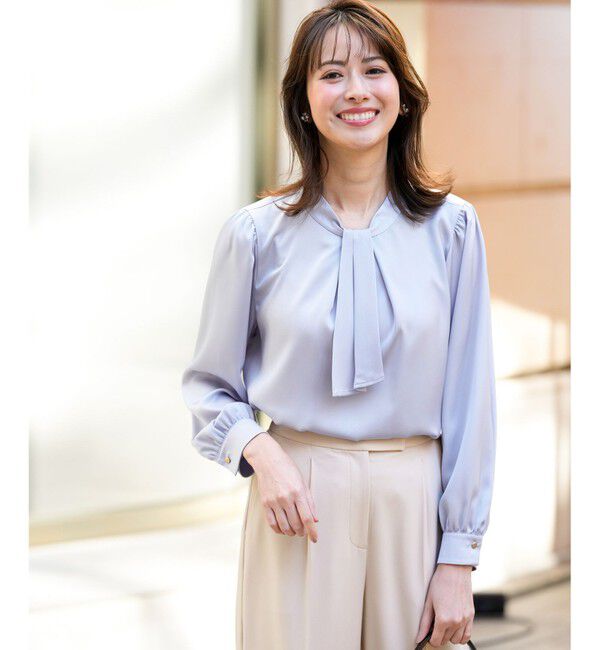 ANY SIS「【4WAY】長袖 ボウブラウス」|シャツ・ブラウス|ライトブルー